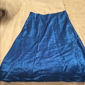 Babaton Blue Midi A-Line Skirt